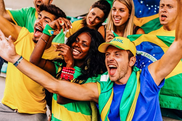 Supporters from Brazil at Stadium